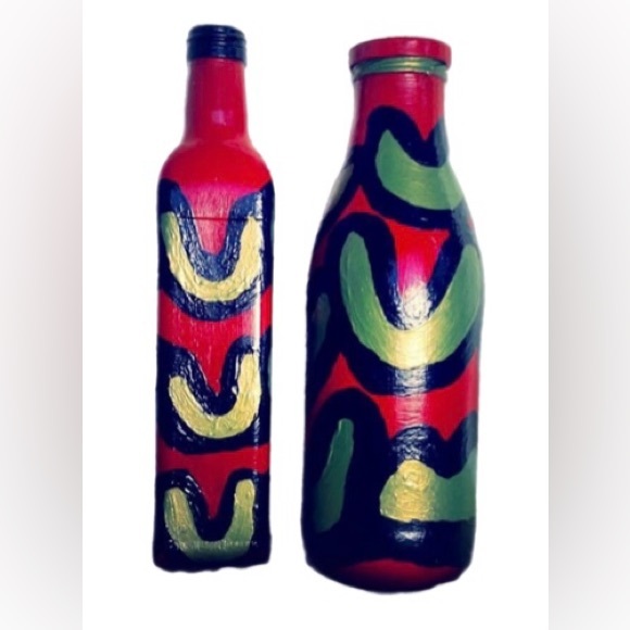 Hand Crafted Green Apple Slices Gypsy Bottles Set - Picture 8 of 8